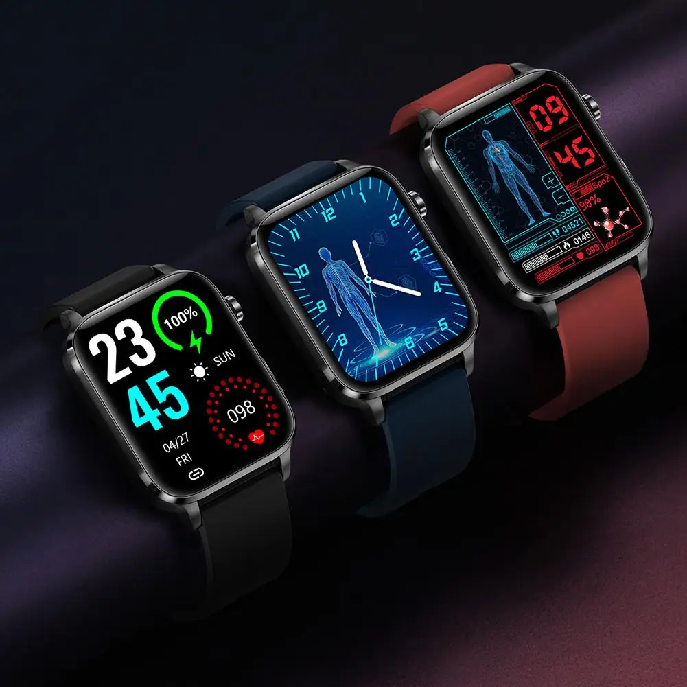 

F100 Smart Watch 1.7-Inch Screen Body Temperature Blood Sugar SPO2 Bp 24H Heart Rate Health Monitor Smartwatch