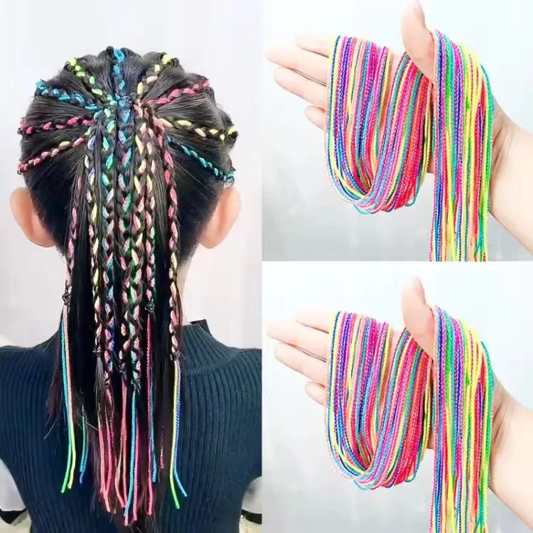 Children's Braided Hair with Colorful Ropes,sweet Headwear, Handmade Ribbons, Braided Hair Ropes, Summer Headband, Dirty Braids