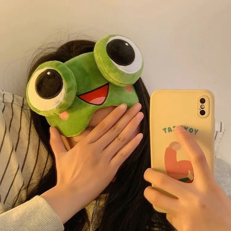 Cute Frog Eye Mask for Sleep and Shading, Designed for Taking a Nap to Relieve Fatigue 4