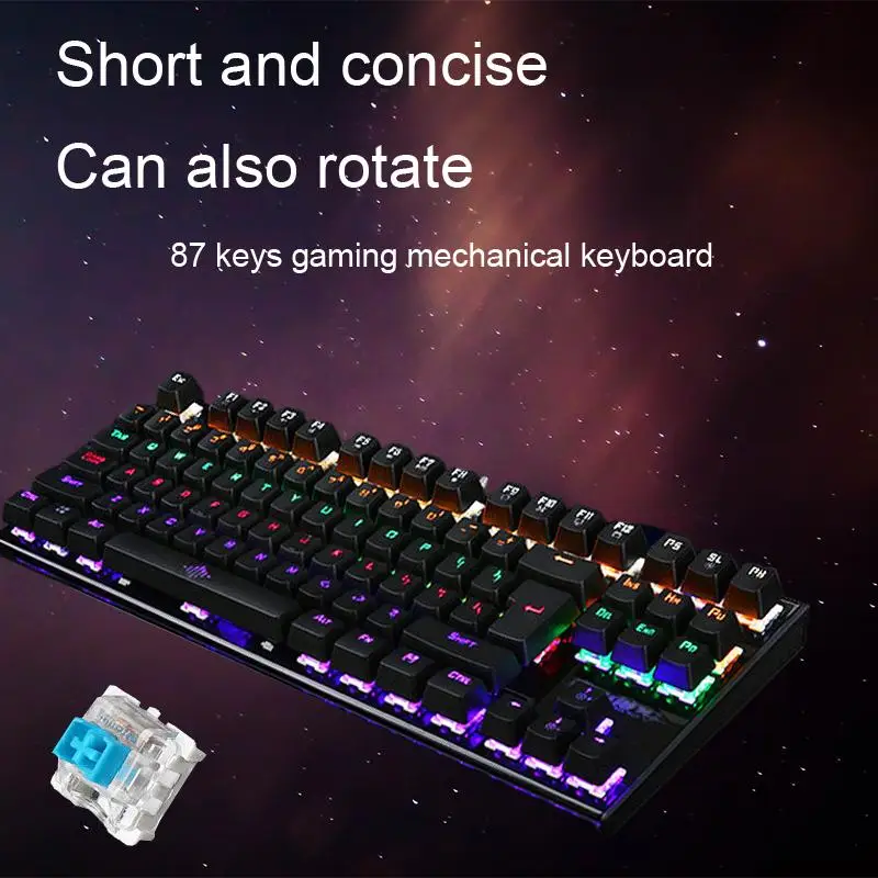 

Ultimate Gaming Experience with Luminous Mechanical Keyboard - Green Shaft Game Keyboard
