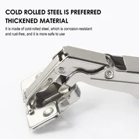 บานพับตู้พร้อมระบบไฮดรอลิกลดเสียง 165 องศา/180 องศา สำหรับตู้ครัว ตู้เสื้อผ้า ปรับได้ 3 มิติ 4