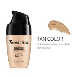 LAIKOU Moisturizing Long-Lasting Liquid Foundation - Natural Brightening Face Makeup Base, 30ml (Tan-320)