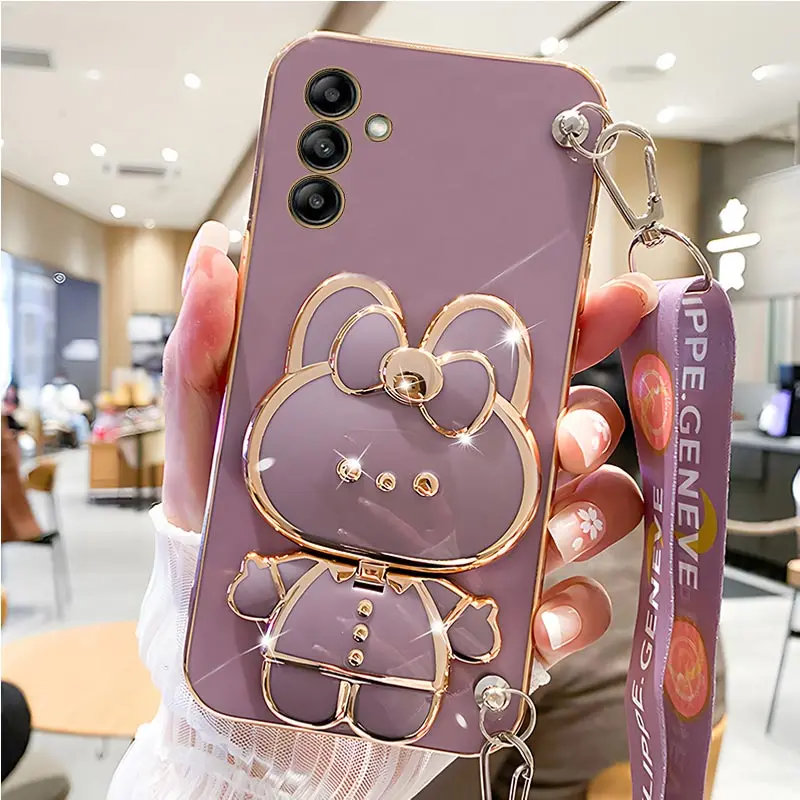 S23FE Spiegel-Crossbody-Lanyard-Telefonhalter-Hülle für Samsung Galaxy S21 S20 S22 S23 S10 Note 10 20 Plus Ultra Stand Strap Cover – Detail 5