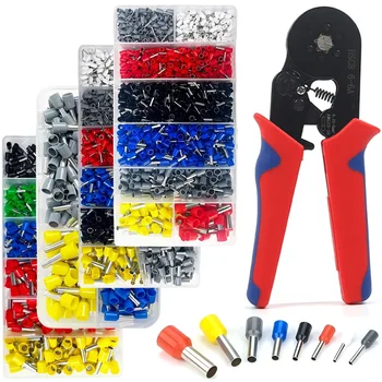 ชุดอุปกรณ์ปลายสายไฟทองแดงแบบหุ้มฉนวน 200-1900 ชิ้น พร้อมเครื่องมือเข้าหัวสายไฟ 1