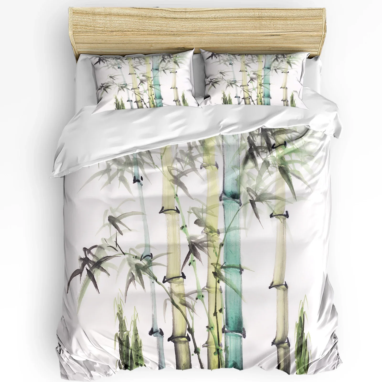

3pcs Bedding Set Bamboo Ink Home Textile Duvet Cover Pillow Case Boy Kid Teen Girl Bedding Covers Set