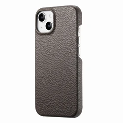 Stylish Litchi Texture Leather Phone Case - Solid Color Hard Cover - iPhone 13 (HS)