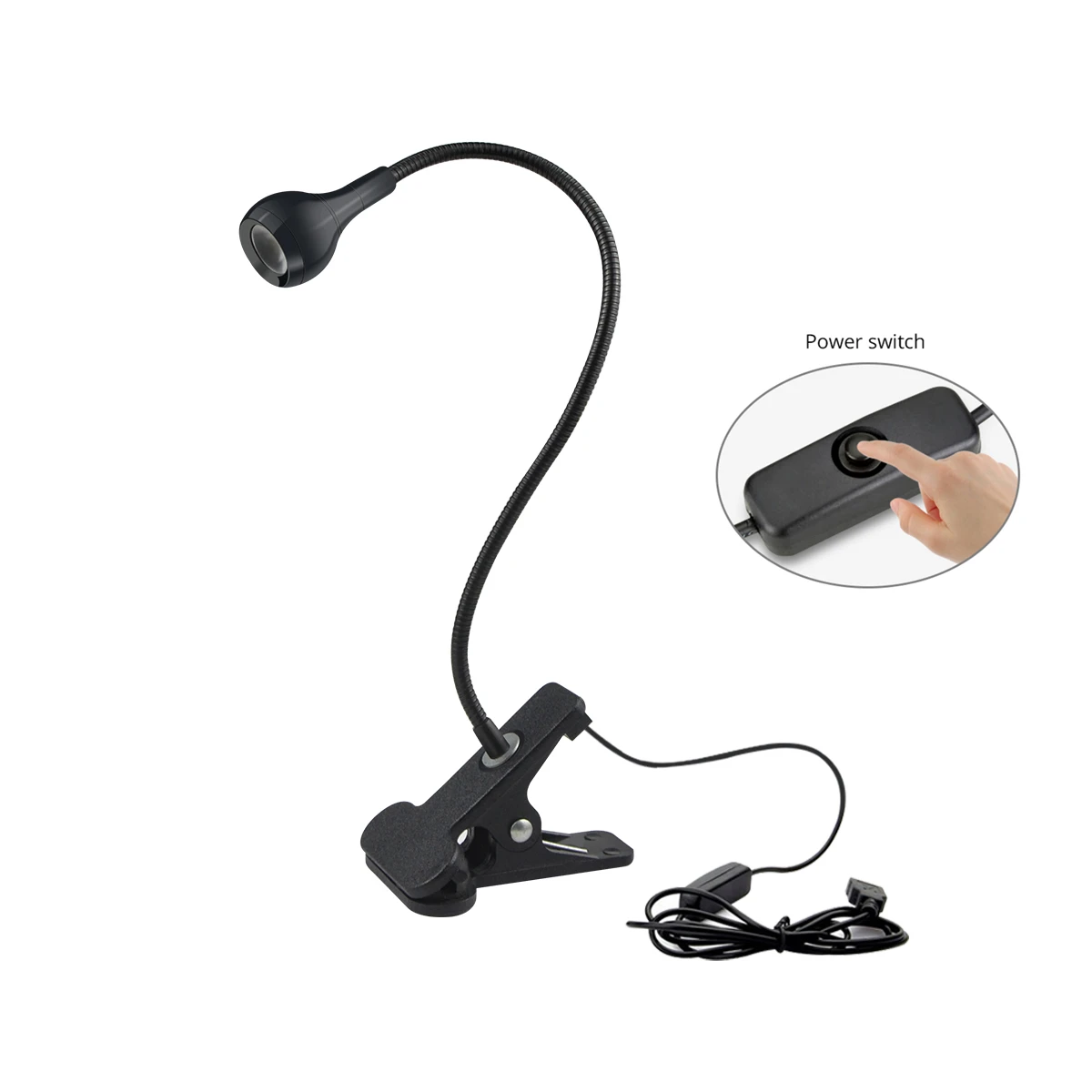 Desk Lamp LED Clip on 360&deg;Flexible Gooseneck Reading Table Light Study Read Light Eye-Caring USB Clamp Books Night Lighting