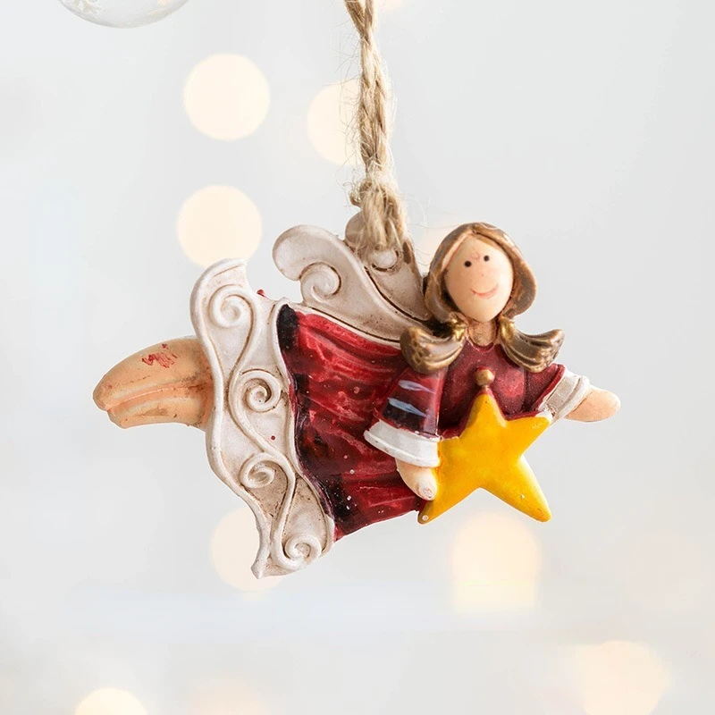 Cute Christmas resin small pendant Christmas socks gift package room pendant snowman ornaments christmas decorations