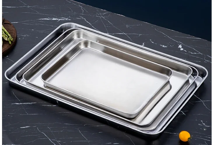 Elegant Stainless Steel Serving Tray - Decorative Kitchenware and Buffet Organizer