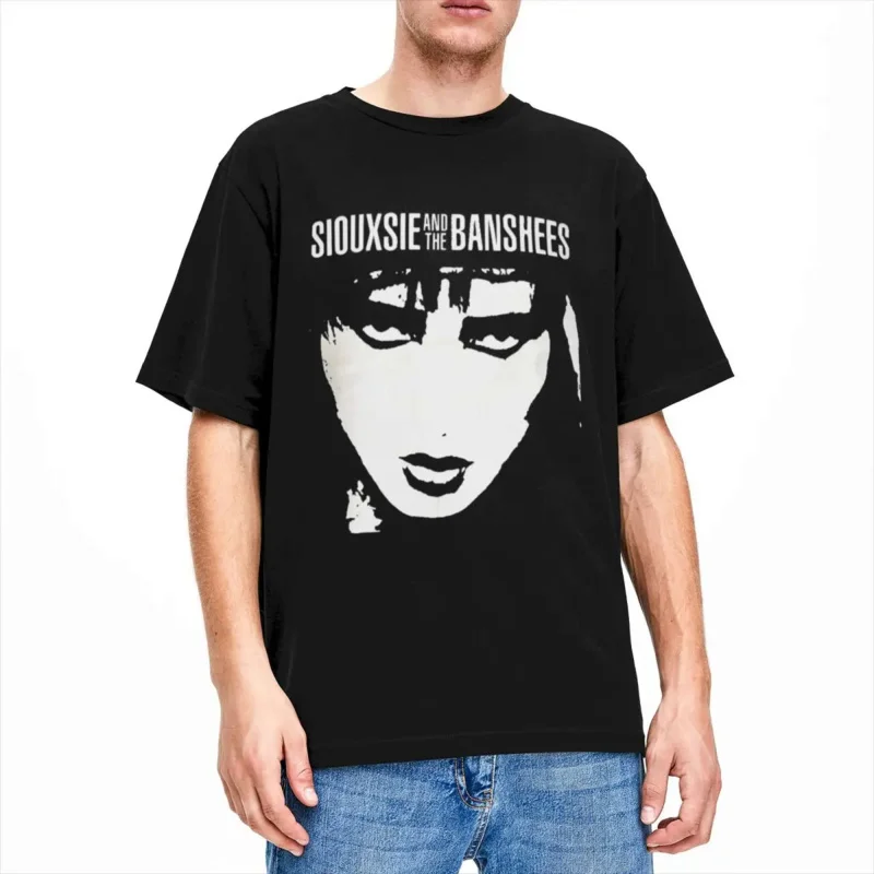 

Футболки Siouxsie And The Banshees для мужчин и женщин, винтажная хлопковая рубашка рок-группы с круглым вырезом и коротким рукавом, топы с принтом