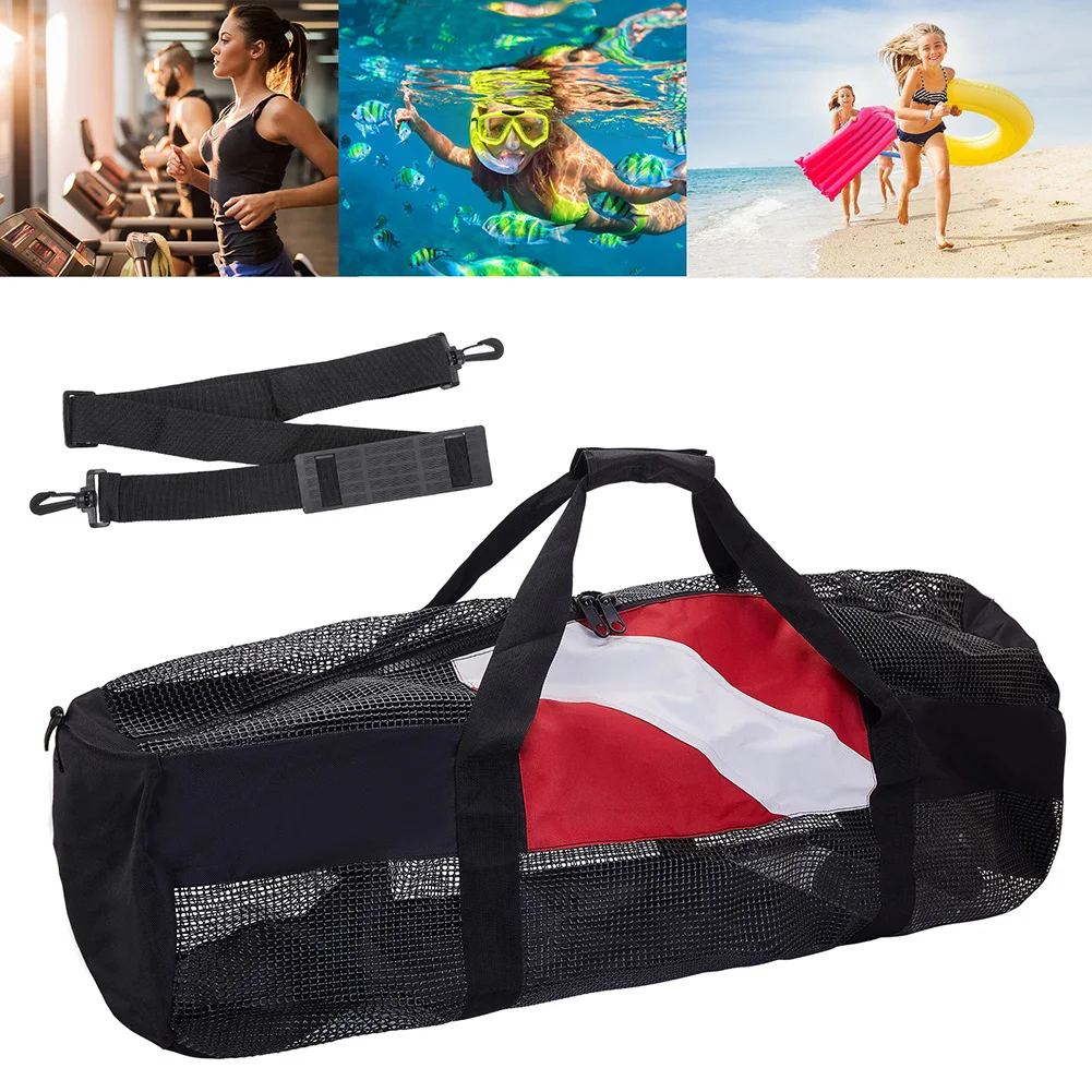 Extra Large Swimming Beach Storage Bag Portable Mesh Diving Duffels Bag with Adjustable Shoulder Strap for Travel Gym Workout
