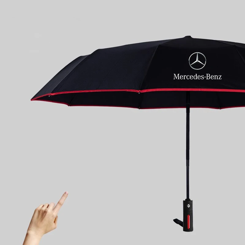 Car Windshield Sunshade Car Logo Umbrella For Mercedes-Benz C E S V A B R-Class GLC SLK SL Vito GLE A45 C43 CLA GLA GLB Car Automatic Folding Windproof Sunshade Umbrella
