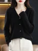 Women Cardigans V-neck Long Sleeve Knitted Outerwear Solid Thin Spring Autumn Sweaters Knitwears Korean Fashion Red Cardigans 4