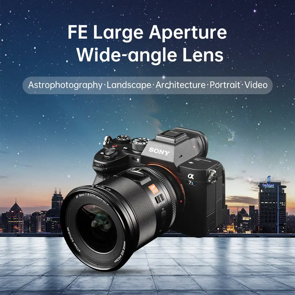 VILTROX 16mm F1.8 Camera Lens Full Frame Auto Focus STM Wide-Angle Large Aperture Lens For Sony E Nikon Z Cameras