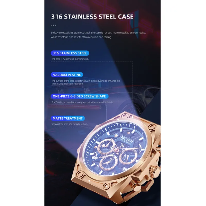 MEGIR Watch For Men Fashion Quartz Watches Sport Wristwatch Silicone Strap Watch Waterproof Male Clock Reloj Hombre 4220