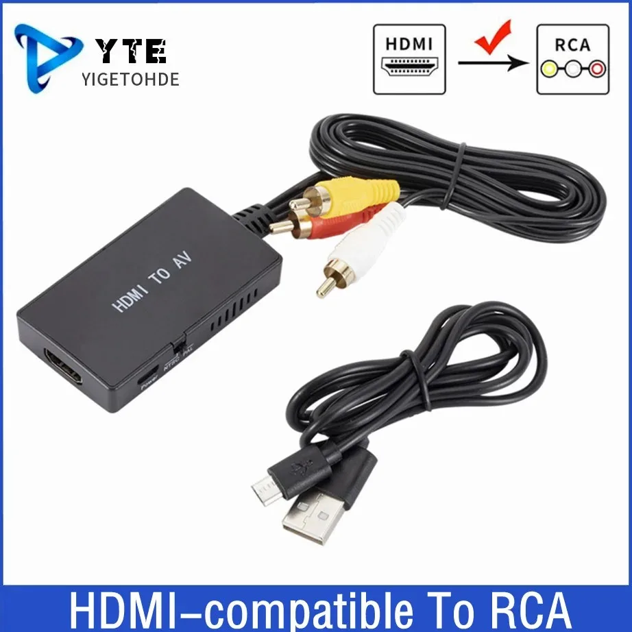 Full Hd 1080P Compatibile Con Hdmi A Av Rca/Cvbs L/R Video Converter Box Supporto Ntsc Pal Per Apple Tv Dvd Blu-Ray Player Hd Box Ect
