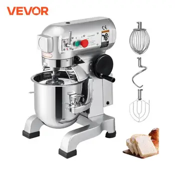 VEVOR Electric Dough Machine 10/15/20/30L Stainless Steel Commercial Cream Egg Whisk Mixer Processor Kitchen Food Stand Blender 1