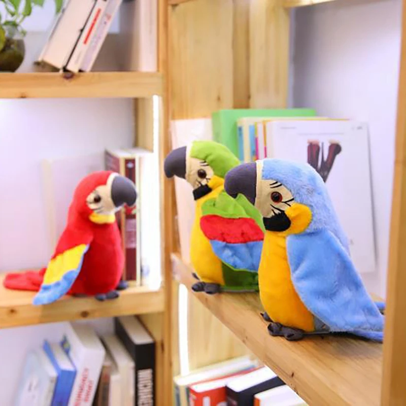 Talking Parrot Repeats What You Say Plush Animal Toy Electronic Parrot Toy Plush Toy Parrot Toys Best Gifts For Kids 2