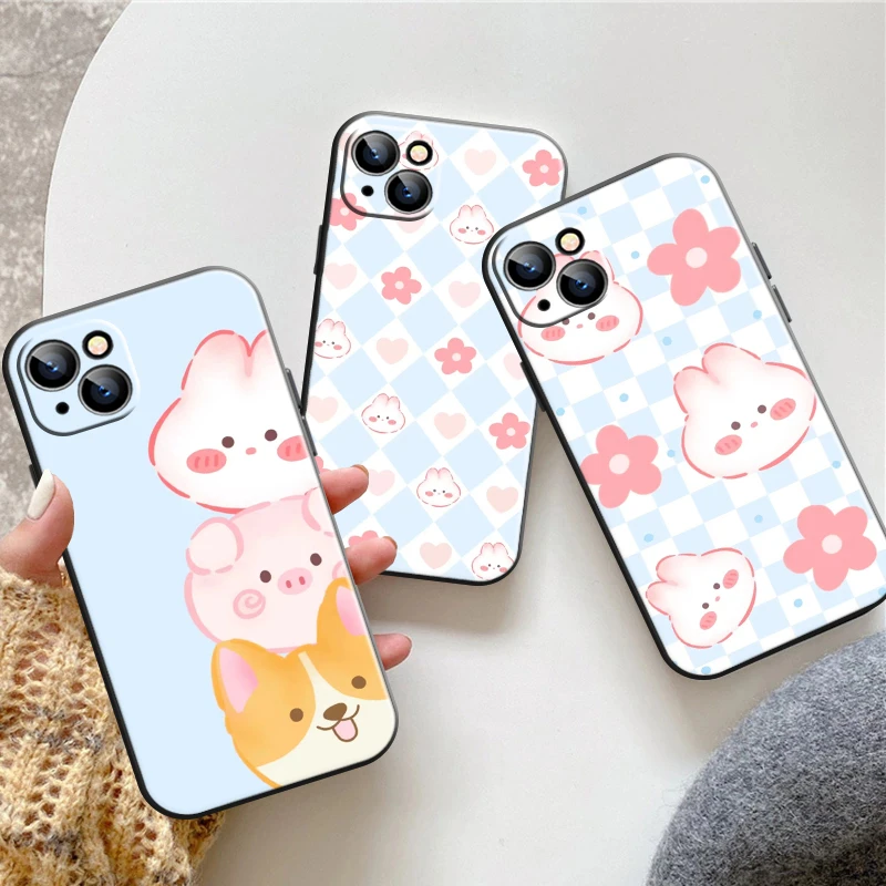 Checkerboard Animal Cute Phone Case For iPhone 13 11 Pro 12 Mini MAX X XR XS 8 7 Plus 6 6s SE 2020 Carcasa Back Coque cheap iphone xr cases