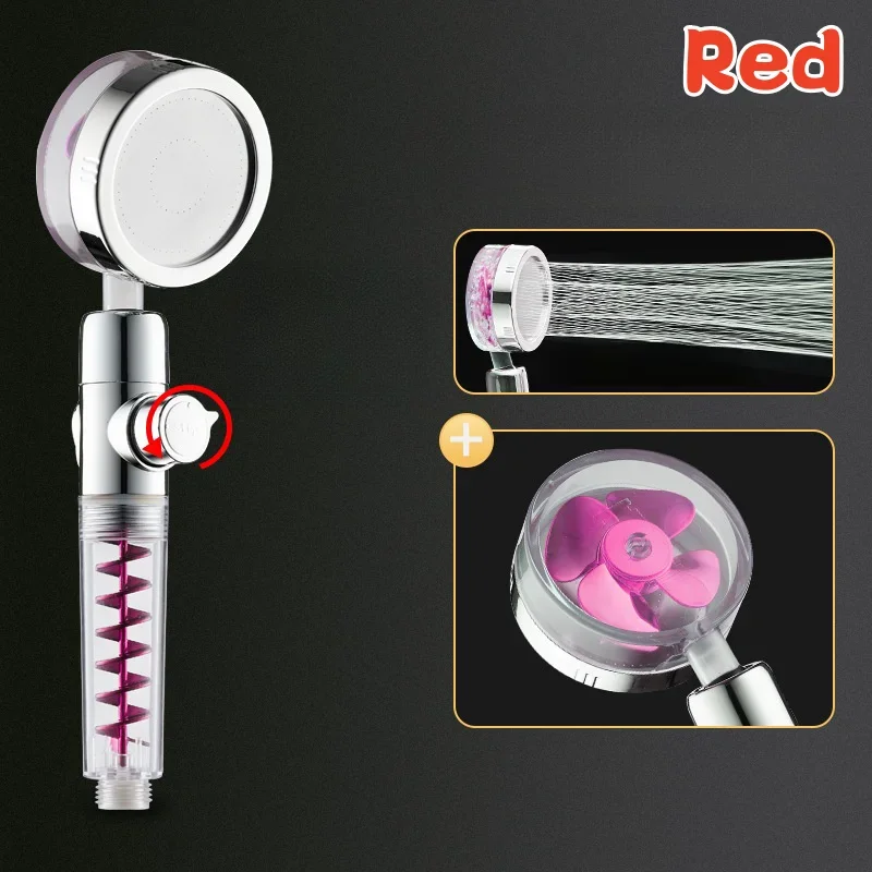 Enhanced High-Pressure Turbocharged Handheld Shower Head with Massage Feature and One-Key Stop