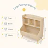 Kids Bookshelf and Toy Storage, 3-Tier Wooden Open Bookcase, Baby Book and Toy Storage Display Organizer with Spacious Top Shelf 5