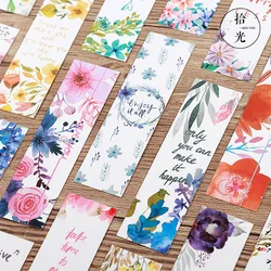 30Pcs/pack Kawaii Poetic flower boxed paper art small fresh bookmarks stationery school supplies kids gift
