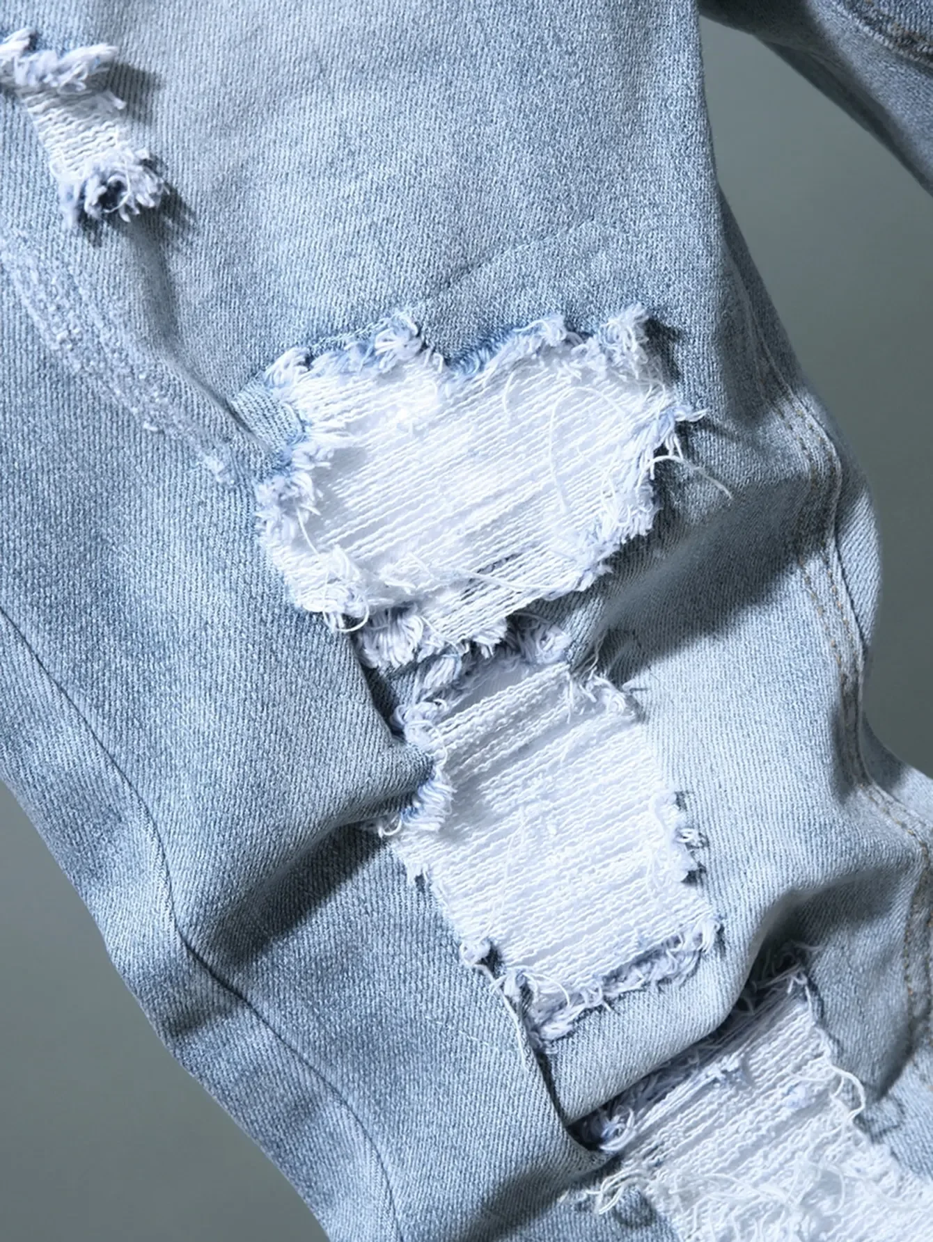 Men's Ripped Jeans Autumn Designer Slim Fit Black Blue Denim Pants Male Jeans Distressed Destroyed Trousers
