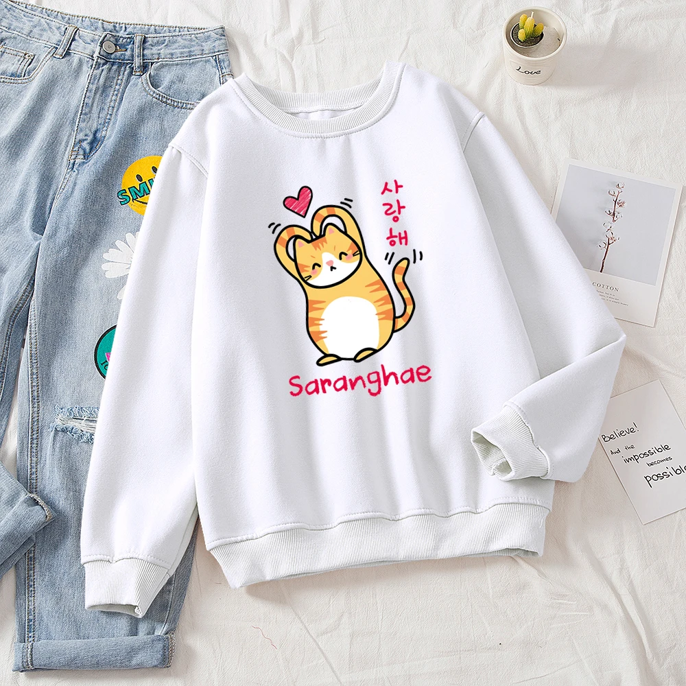 white korean kawaii cat sweatshirt cat mom sweatshirt