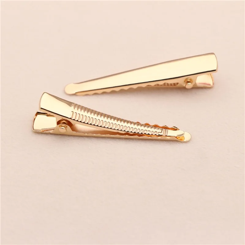 새로운 레인보우 공예 가게 10 개/몫 골드 고품질 악어 둥근 머리 클립 4.5cm