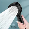 High Pressure Shower Head Water Saving 3 Modes Shower Heads Adjustable One-Key Stop Water Massage Sprayer Bathroom Accessories 3