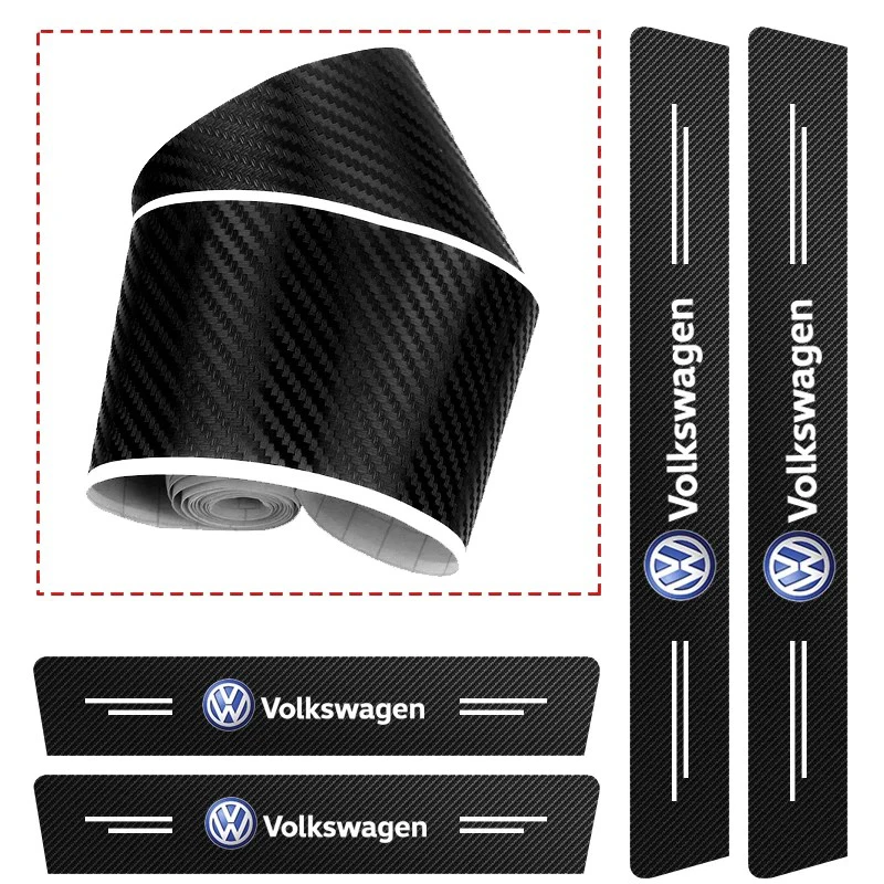 새로운 자동차 도어 씰 플레이트 스티커 VW 비틀 폴로 투란 골프 파사트 보라 제타 용 스크래치 방지 스트립 트렁크 보호 데칼
