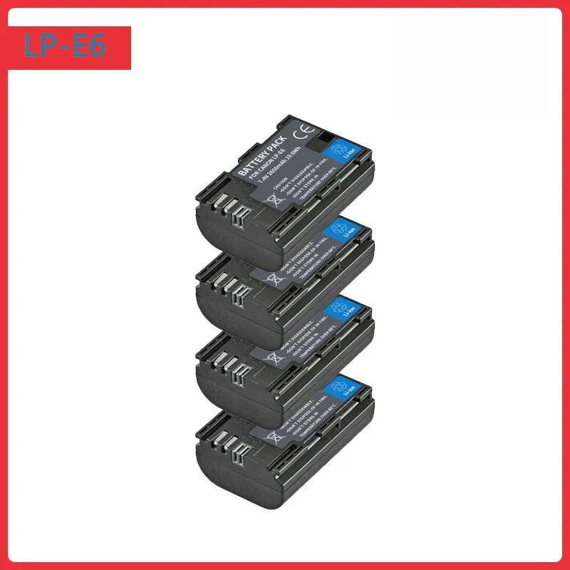 Lp-E6 2650Mah Lp E6 Lp-E6 E6N Batteria + Led Doppio Caricatore Per Canon Eos 5Ds R 5D Mark Ii 5D Mark Iii 6D 7D 70D 80D Fotocamera