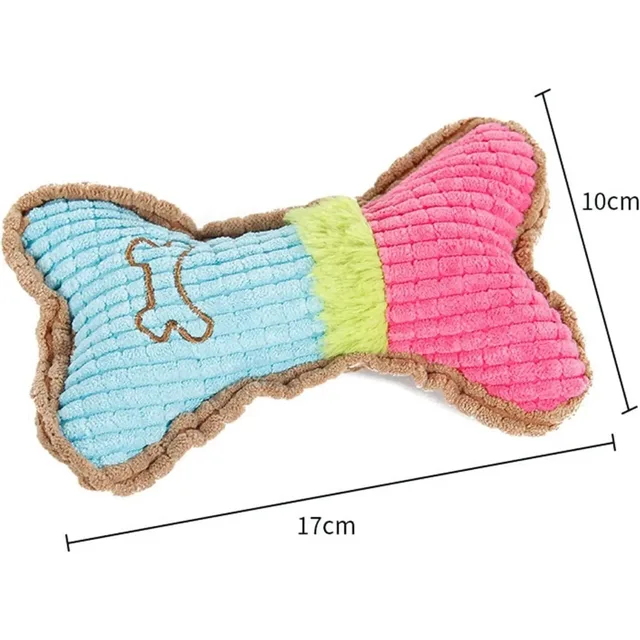 1pc Dog Squeaky Toys, Bones Plush Dogs Chew Toy for Small Medium Breed Puppy Aggressive Chewer Pets Puppy Playing Cleaning Teeth 6