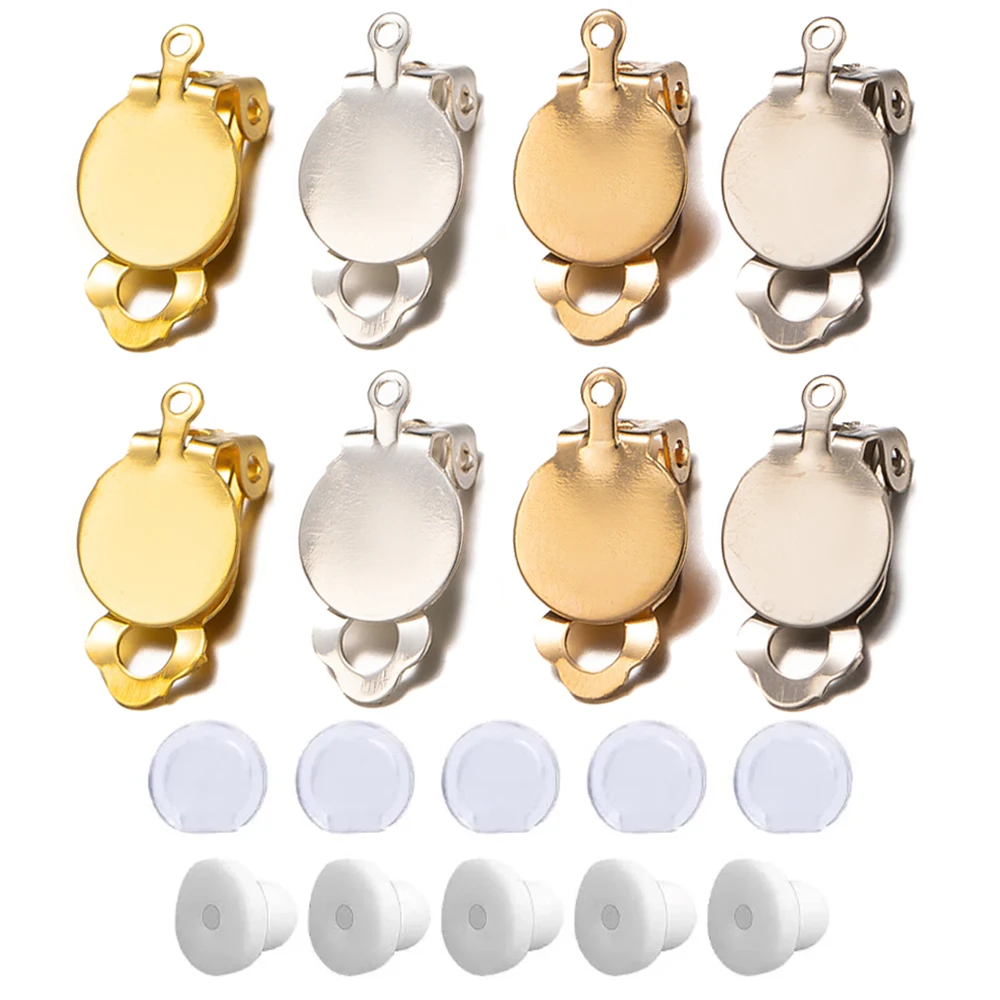 

1Pack Round Ear Clip Base Cabochon Earring Pad Non Piercing Ear Jewelry For DIY Handmade Parts Making Accessories Supplies Craft