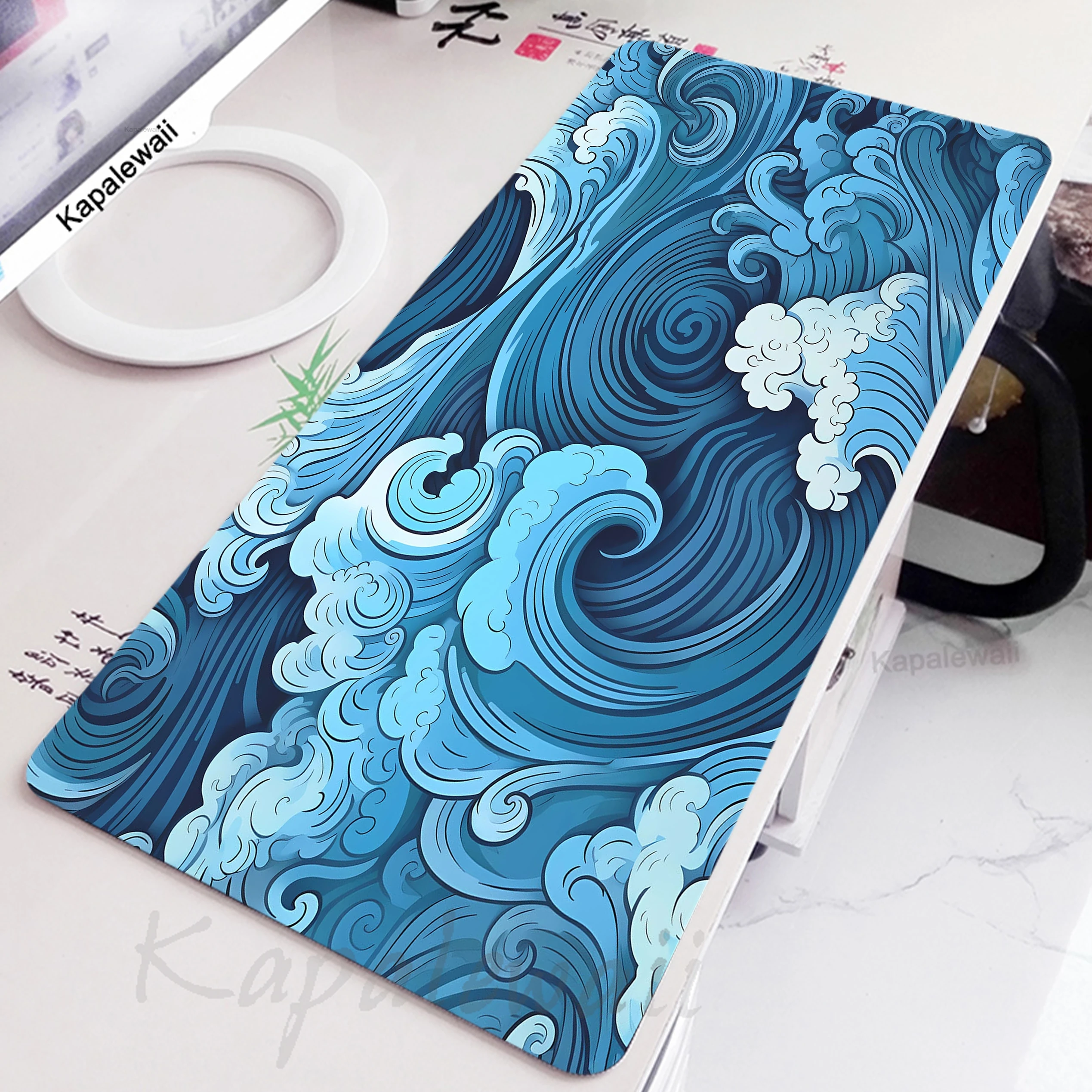 

Great Wave Off Pc Gaming Setup Accessories Gaming Mouse Mat Gamer Keyboard Mousepad Pad Desk Mice Keyboards Pad 900x400mm