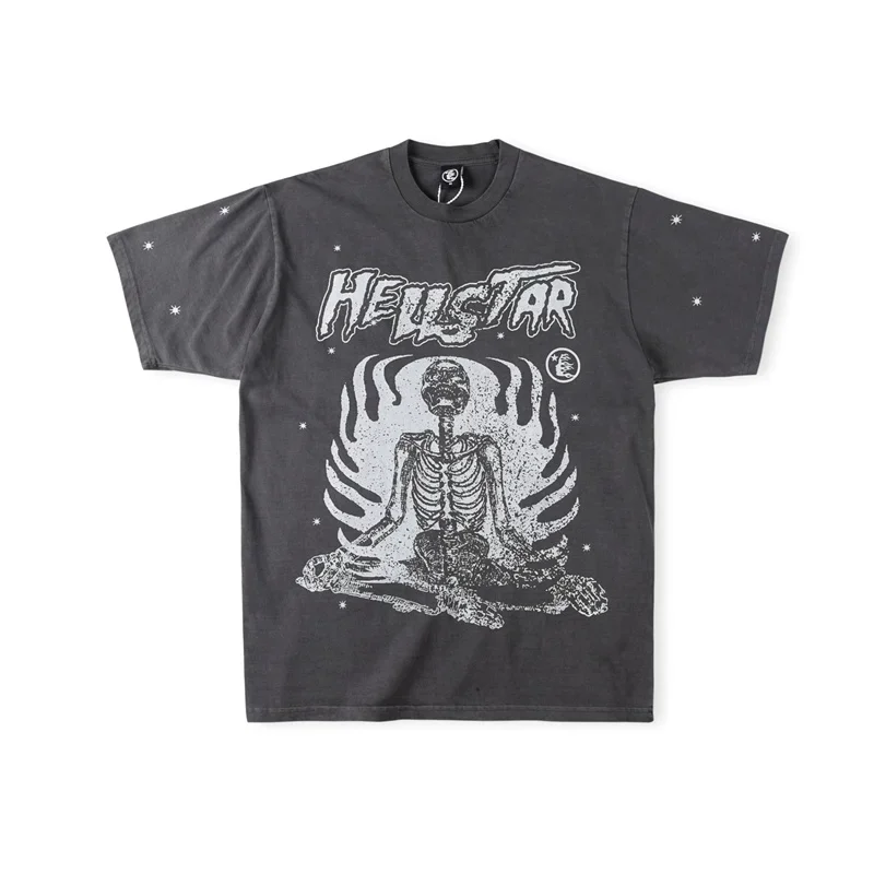 

Hellstar Studios High Street Short Sleeve T-shirt Summer American Fashion Brand REACH YOUR INNER PEACE