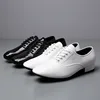 White Stone Pattern New Dance Shoes Square Dance Shoes Soft Sole Social Dance Shoes Leather Latin Dance Sneakers 1