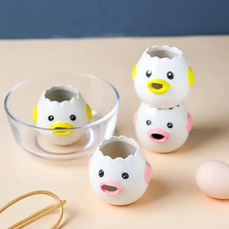 Egg White Separator Cute Cartoon Model Kitchen Accessories Easy Separation Egg Whites and Yolks Ceramics Cooking Kitchen Tool egg separator