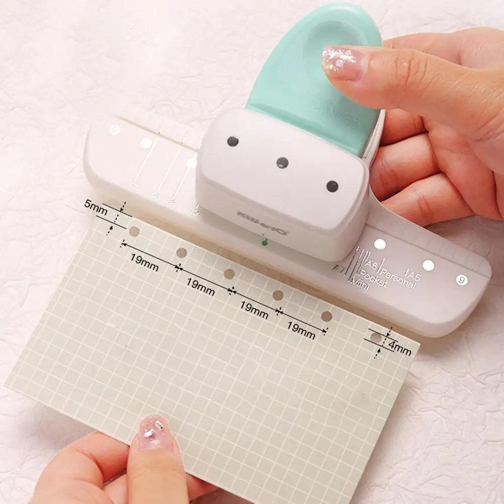 Loose Leaf Hole Punch,Daily Planner Adjustable 3 Hole Paper Puncher For A5 A6 A7 Size 8 Sheet Capacity Notebooks Scrapbooking - 2