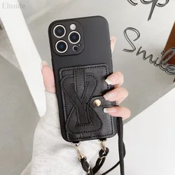 Premium PU Leather Crossbody Wallet Strap Case with Card Holder and Lanyard - S23 Plus (Black taoqi)