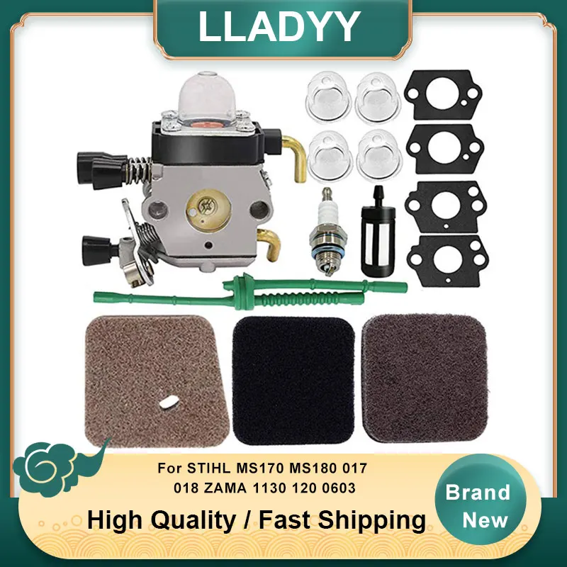 Carburetor Carb Kit For Stihl Ms170 Ms180 017 018 Zama 1130 120 0603