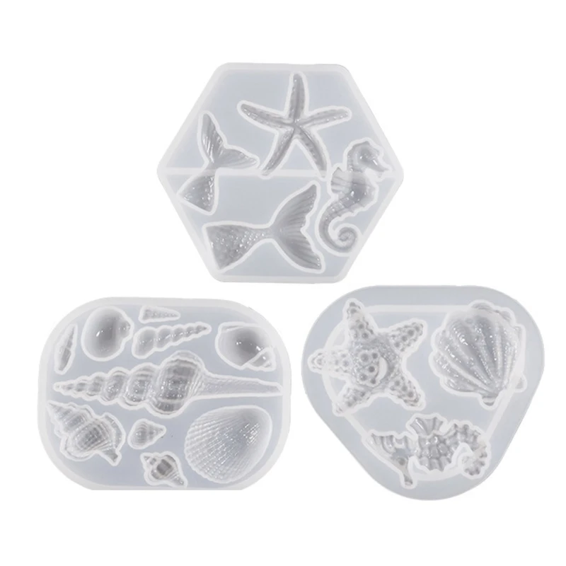 

652F Christmas Ocean Starfish Ornaments Silicone Epoxy Resin Mold DIY Keychain Pendant Jewelry for Valentines Gift Craft