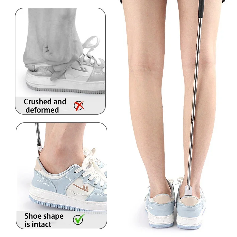 1/2Pcs Retractable Metal Shoe Horns 31cm-65cm Long Handled Shoehorn Pregnant Woman Elderly Shoe Spoon Retractable Shoe Spatula
