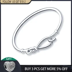 Hot  925 Sterling Silver Eternal Symbol Rosette Bracelet Fit Original Beads Charms DIY Jewelry Gift For Wome