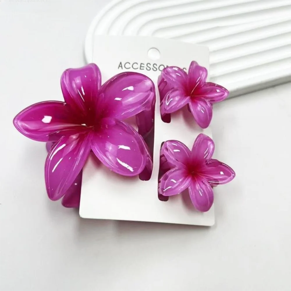 Acrylic Hawaiian Flower Hair Clips for Women
