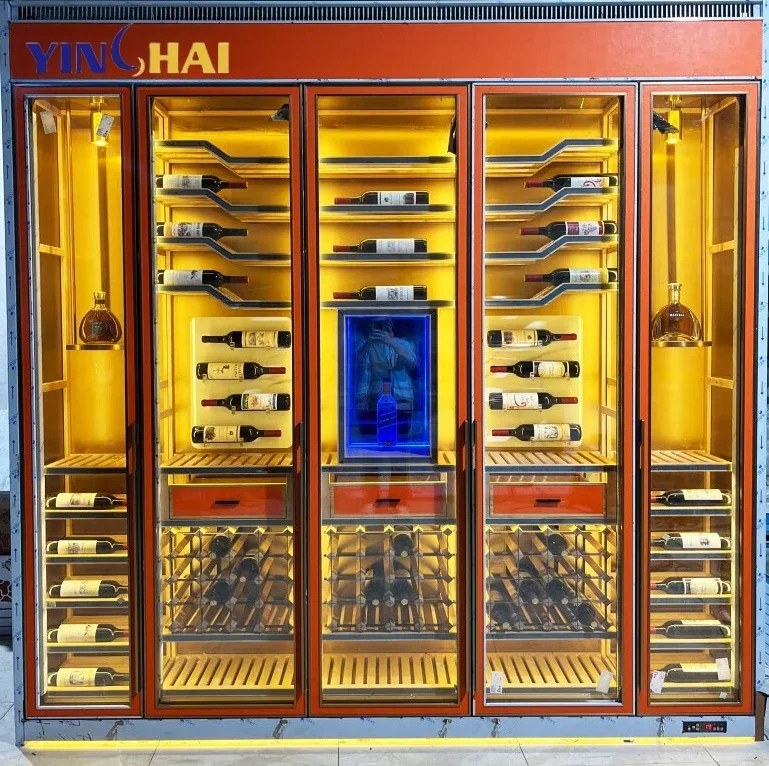 Constant Temperature and Humidity System Champagne Wine Cabinet Supermarket with Wine Refrigerator Cellar Cabinet