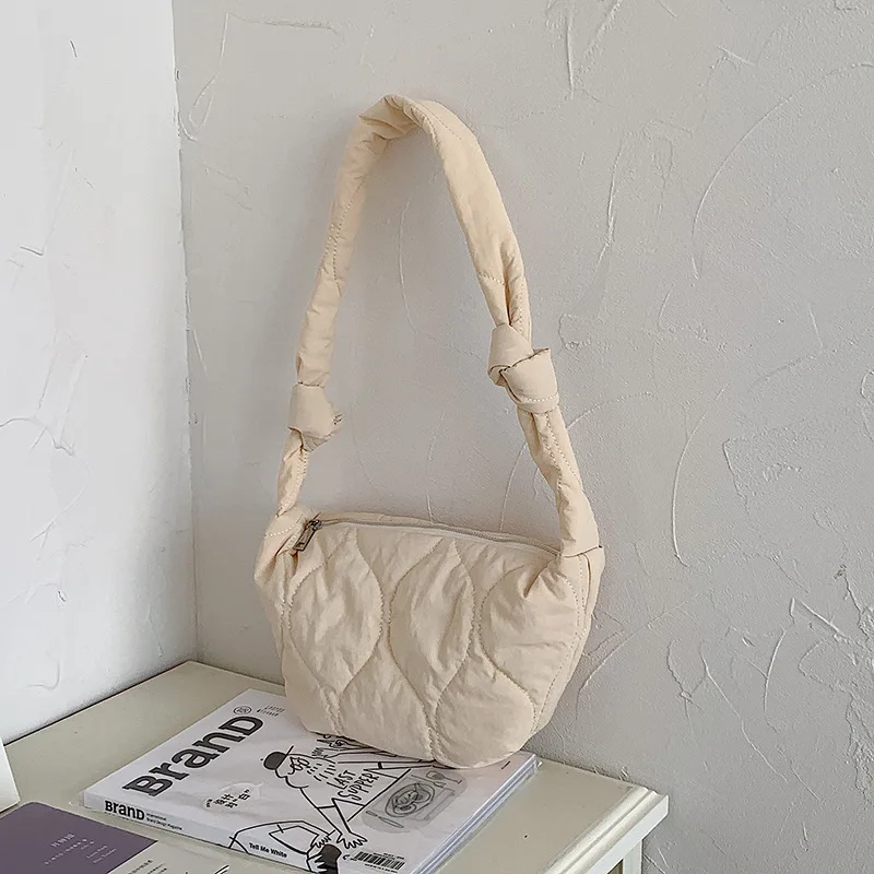 

Легкая нейлоновая сумка на одно плечо в стиле ретро, Весенняя дамская сумочка через плечо, модная повседневная сумка пельменей большой вместимости