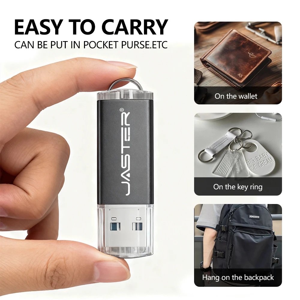 JASTER 비즈니스 선물용 USB 3.0 플래시 드라이브 128GB 고속 메모리 스틱 64GB 실제 용량 펜 드라이브 32GB 16GB 8GB 4GB U 디스크