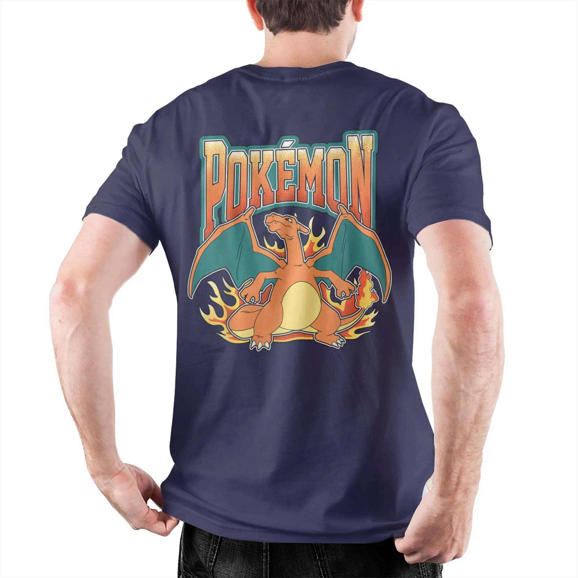 Charizard Fire Type Graphic Cotton T-Shirts - Unisex Round Neck Short Sleeve