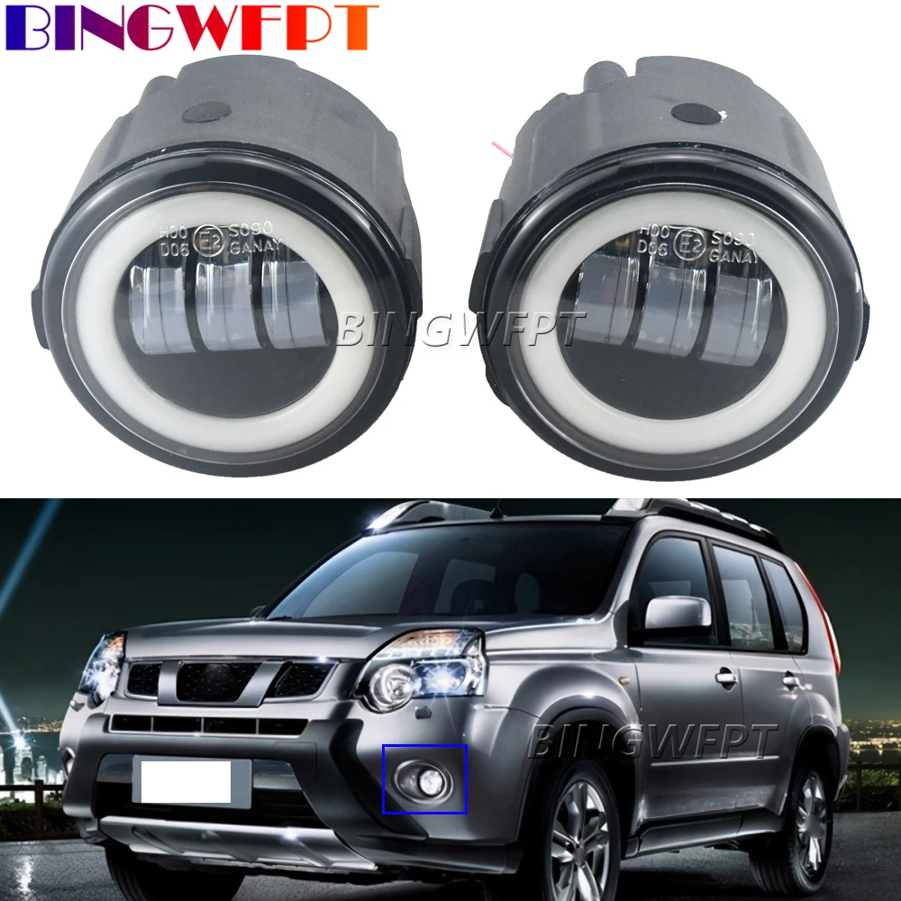 2 Pz Fendinebbia Per Nissan Qashqai J11 2013-2019 Tiida X-Trail T31 Nota Murano Cube Rogue Versa 2004-2015 Led Angel Eye Fendinebbia